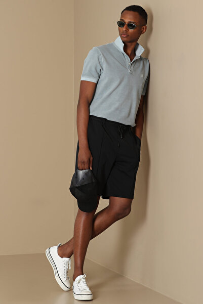 Lufian Ανδρικό μπλουζάκι Water Green Vernon Sports Polo Neck