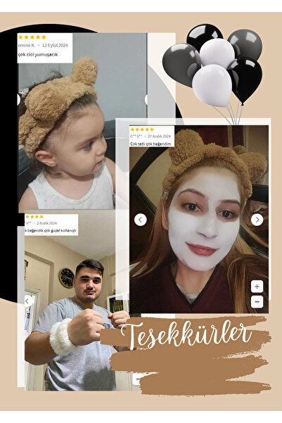 SB SizinBazar Peluş Ayıcık Takımı!- Makyaj Cilt Bakımı Yüz Bakım Saç Bandı Ve Bileklik Makyaj Seti