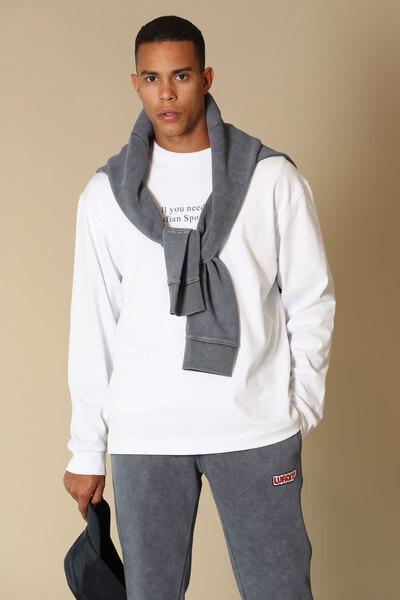 Lufian Ανδρικό φούτερ Orsa Λευκό