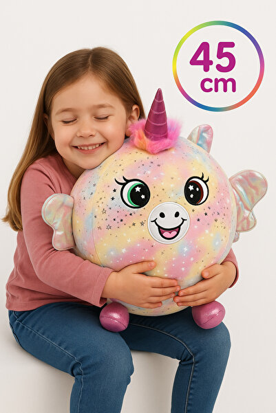 TOYFEST Biggies Inflatable Plush Unicorn XXL – 45 cm Giant Huggable Soft Toy + Pump