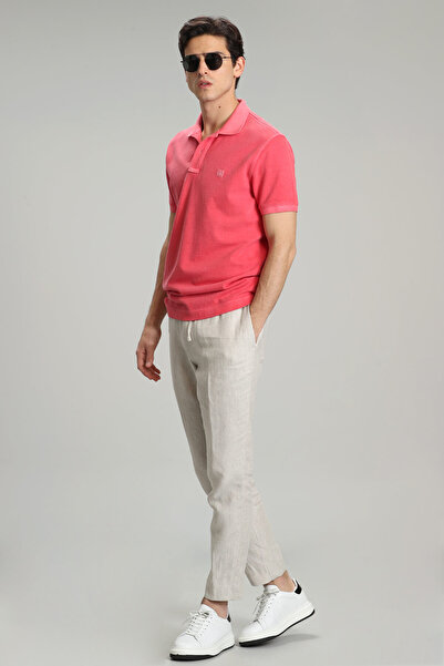 Lufian Vernon Spor Polo Yaka Erkek Tişört Mercan