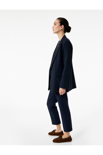 Koton Regular Fit High Waist Cigarette Fabric Trousers