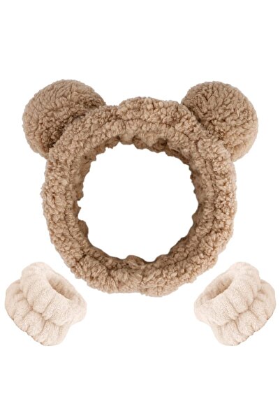 SB SizinBazar Peluş Ayıcık Takımı!- Makyaj Cilt Bakımı Yüz Bakım Saç Bandı Ve Bileklik Makyaj Seti