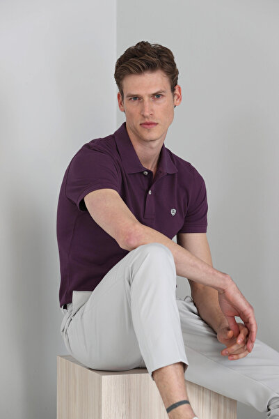 Lufian Ανδρικό μπλουζάκι Laon Sports Polo Claret Red