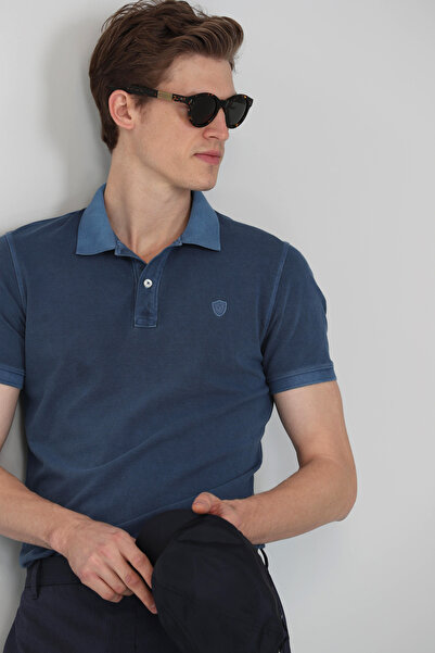Lufian Ανδρικό μπλουζάκι Vernon Sports Polo Indigo