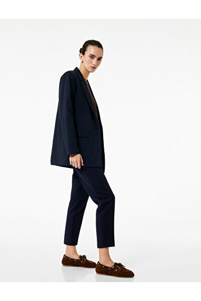Koton Slim Fit High Waist Belted Cigarette Fabric Trousers