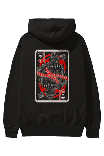 Ankhises King Of The Darkside Back Printed Black Oversize Hooded Sweatshirt M...