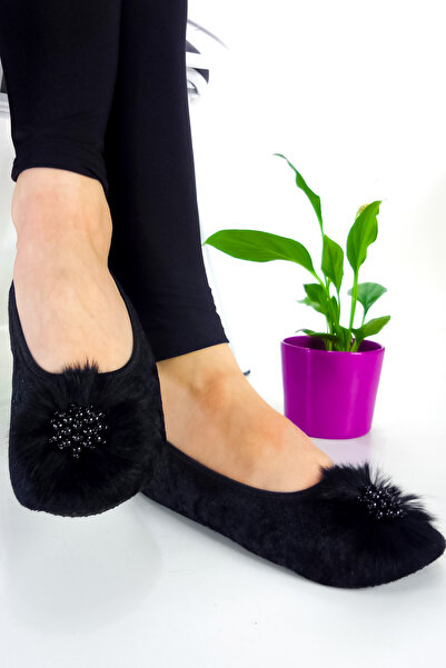 CEYDA SHOES Süslü Kadife Ev,hac, Umre Babeti, Hediye, Günlük Babet,tüylü Babet, Panduf, Patik, Gösteri Pisi Pisi