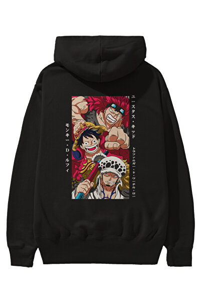 Ankhises SUPER NOVAS jednodijelni crni anime majica Štampano crna Oversize kr...