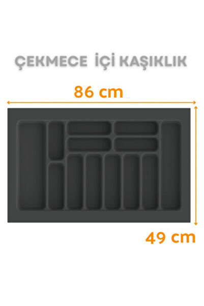 ShopyTime Çekmece İçi Kaşıklık ve Kepçelik Düzenleyici – Antrasit 86x49 cm (7...
