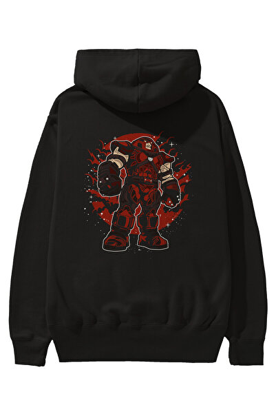 Ankhises JUGERNAUT Leđa Štampano Crna Oversize kroj Sa kapuljačom Dukserica M...