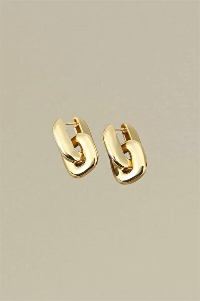Sevilgülgünfinecrafts Thick Formed Women's Earrings with Chain Ring |   Glamour and Timeless Elegance