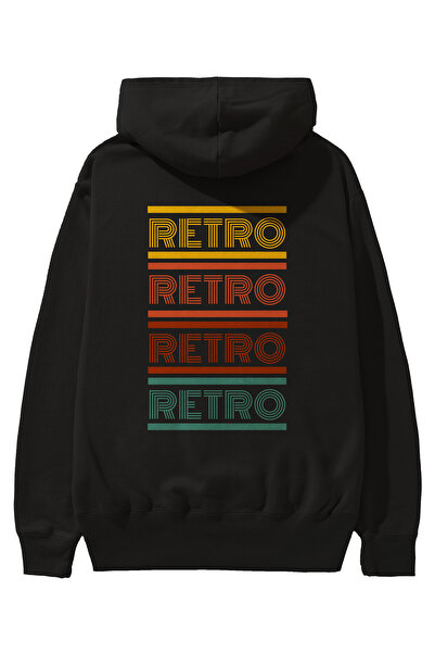 Ankhises Muška ženska crna Oversize kroj Sa kapuljačom majica - retro tekst n...
