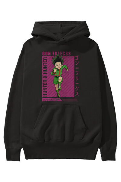 Ankhises Gon Freecss HUNTER X HUNTER 3 Anime Front Štampano Crna Oversize kro...