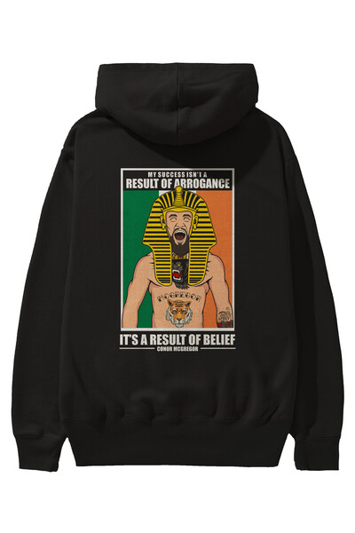 Ankhises McGregor Faraon Leđa Štampano Crna Oversize kroj Sa kapuljačom Dukse...