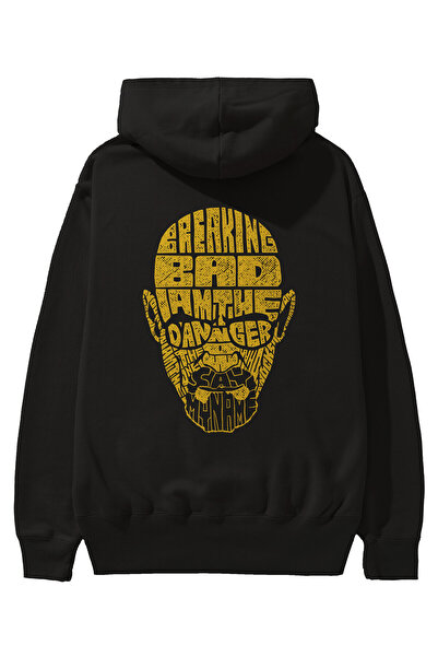 Ankhises Breaking Bad Back Printed Μαύρο Oversize Φούτερ με κουκούλα Ανδρικά ...