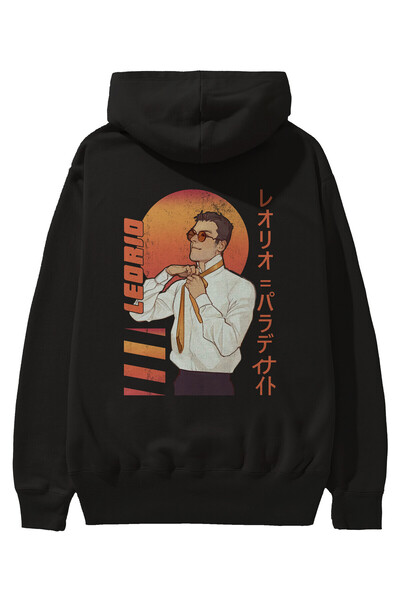 Ankhises Leorio Paladiknight 5 (2) Anime Back Štampano Crna Oversize kroj Sa ...