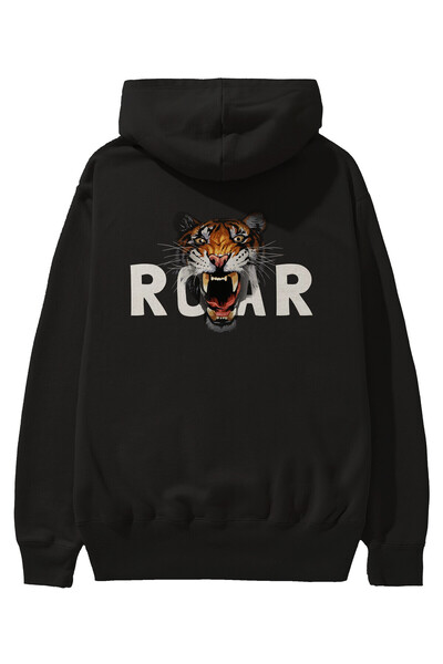 Ankhises Teddy Bear Roar Back Štampano Crna Oversize kroj Sa kapuljačom Dukse...
