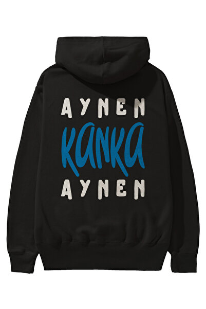 Ankhises Aynen Kanka Aynen Writing Back Printed Negru Oversize Glugă Hanorac ...