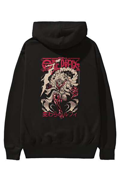 Ankhises MONKEY D. LUFF-ONE PIECE 1 Anime Back Štampano Crna Oversize kroj Sa...