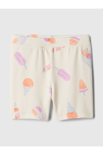 GAP Kız Bebek Bej Desenli Bisiklet Şortu
