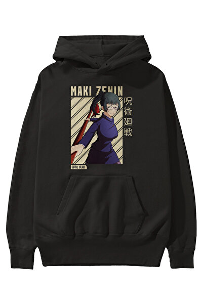 Ankhises Maki Zenin CHAİNSAWMAN Аніме з попереднім друком Чорна худі Oversize...