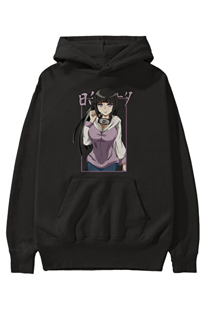 Ankhises هيناتا ناروتو أنيمي الجبهة المطبوعة هوديي أسود كبير الحجم مقنعين الب...