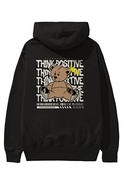 Ankhises Teddy Bear crna Oversize kroj Sa kapuljačom majica - muškarci žene m...
