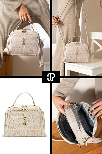 POLOGRAND London Originální kolekce Just Polo Luxusní měkká kožená stylová kabelka do ruky a přes rameno s nastavitelným diagonálním popruhem