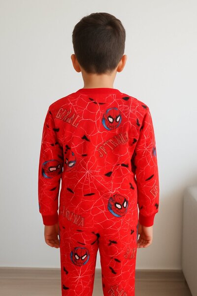 Yalçınoğlu Kids Children's Boys' Cotton Printed Set I Casual and Home Wear I Comfortable Casual Wear for School, Nursery and Park