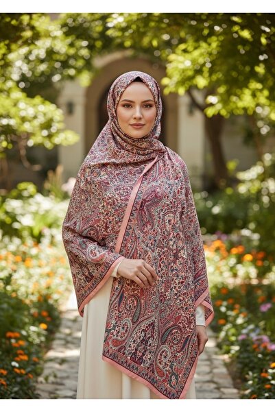 tuaipek İNCİRA ȘAL organic din viscoză - Motiv floral etnic