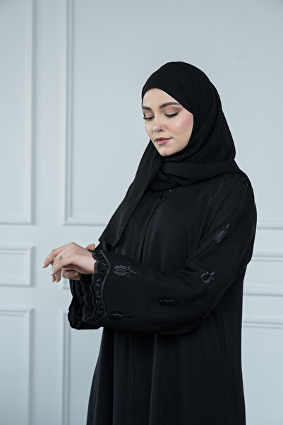 LAVİNİA Lavinia women's embroidered abaya, hand-stitched, Internet fabric
