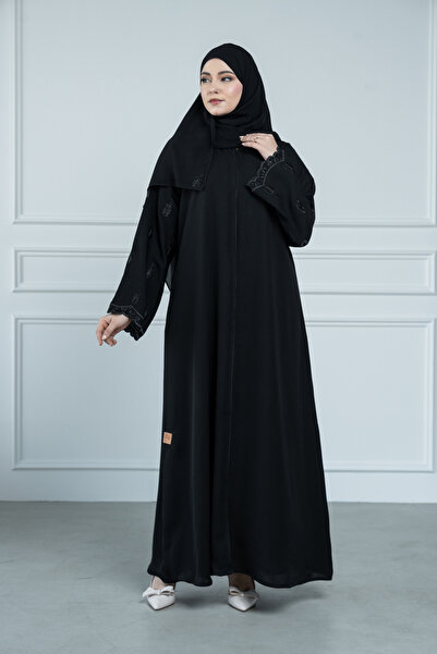 LAVİNİA Lavinia women's embroidered abaya, hand-stitched, Internet fabric