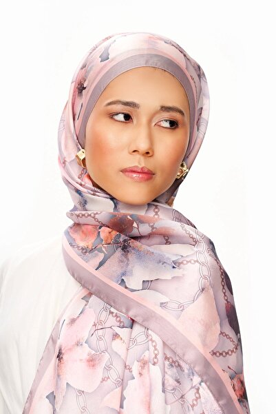 MOISCARF MOJ ANDALUS Refined Jan Jan Chain Patterned Scarf Romantic Powder Pink