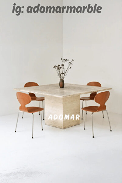 adomarmarblehandmadeandluxury Traverten Yemek Masası, Gerçek Traverten Masa, ...