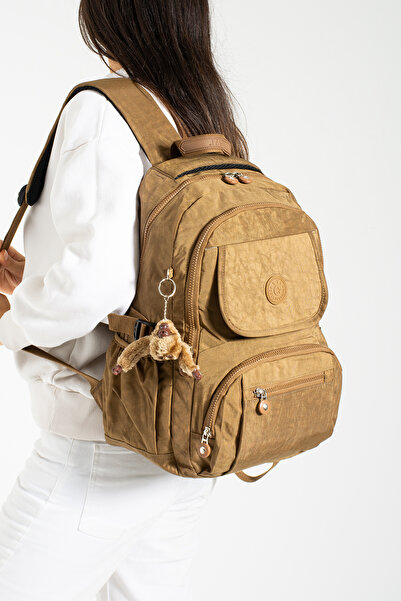 Baginn Unisex κλίνκερ σχολική τσάντα με δώρο μπρελόκ γορίλας Σχολική τσάντα π...