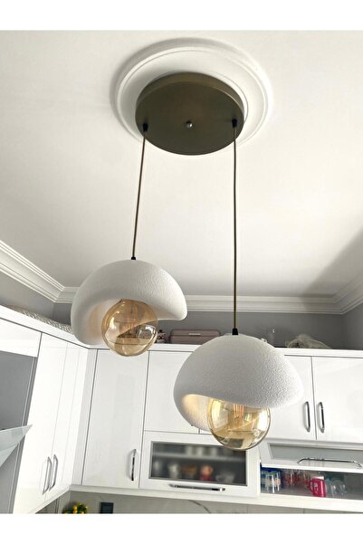 DREAM MODE Beton Görünümlü Modern Şık İskandinav Tarz 2 Başlı Avize (25cm) (AMPUL DAHİL DEĞİLDİR) NESTVİBE