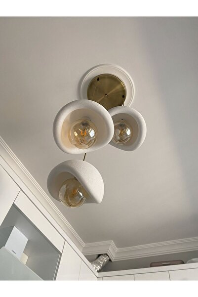 DREAM MODE Beton Görünümlü Modern Şık İskandinav Tarz 3 Başlıklı Avize (25cm) (RUSTİK AMPUL HEDİYELİ) NESTVİBE