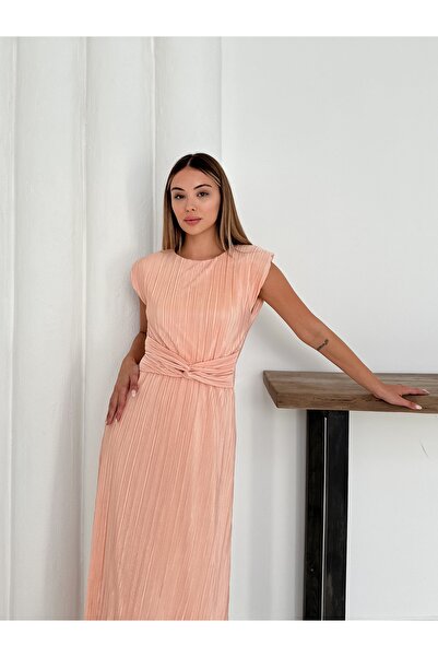 verabelle Women's Pleated Tie Detail Stylish Dress