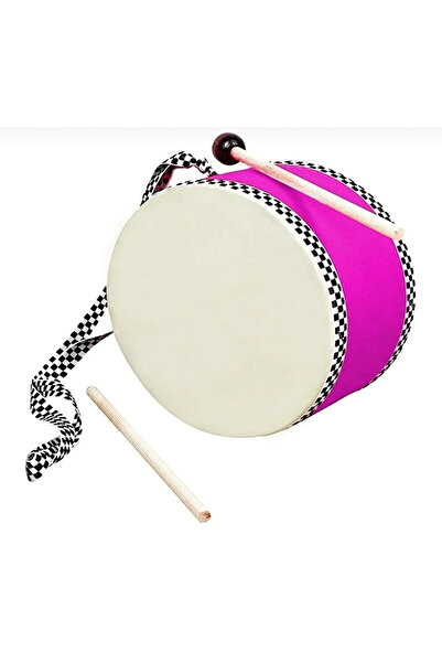 AyasEğiticiOyuncak Hakiki Deri Askılı Çocuk Davul (kreşlerin Tercihi) + Pembe