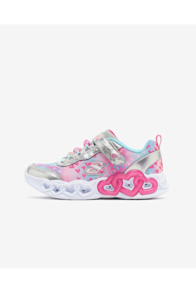 SKECHERS INFINITE HEART LIGHTS HEART JEWELS Büyük Kız Çocuk Gri Işıklı Spor Ayakkabı 303261L SMLT