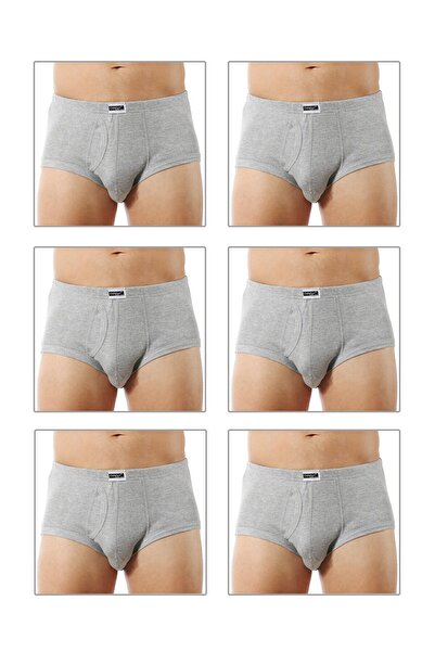 ÖZKAN underwear Özkan 0117 6 Pack Ανδρική τσάντα με βαμβακερή ραβδωτή ελαστική μαλακή άνετη κιλότα