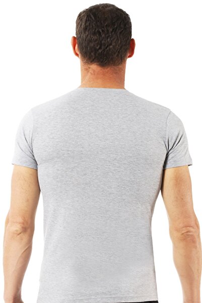 ÖZKAN underwear Özkan 0265 6 Pack Men's Cotton Closed Zero Collar Half Sleeve Undershirt T-Shirt