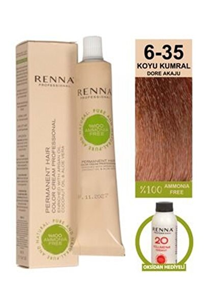 Renna AMONYAKSIZ Bitkisel Yıpranmış Saçlar İçin Saç Boyası 6-35 DORE AKAJU 60ml