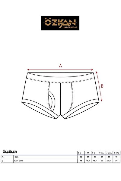 ÖZKAN underwear Özkan 0117 6 Pack Ανδρική τσάντα με βαμβακερή ραβδωτή ελαστική μαλακή άνετη κιλότα