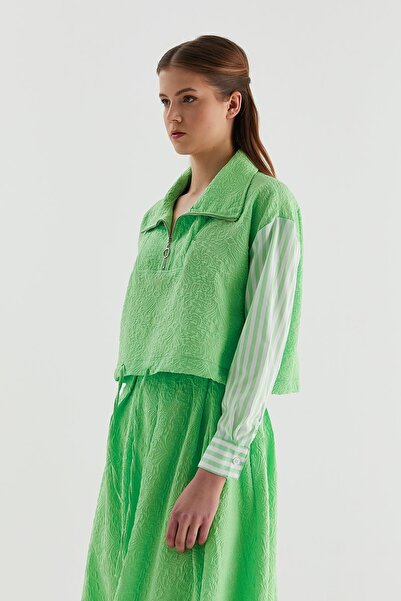 MARKALİSTE Μπροκάρ Crop Tunik Mint