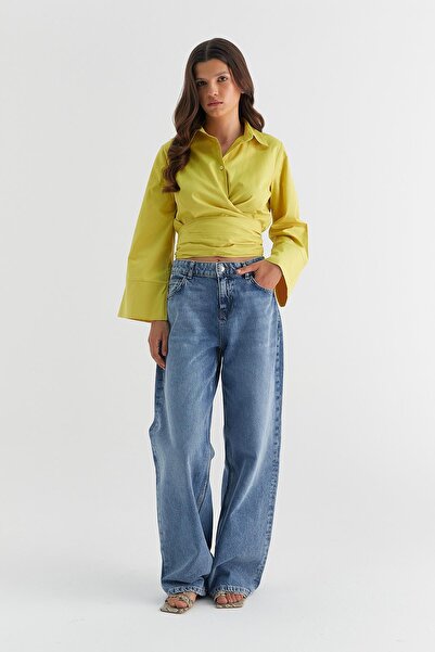 MARKALİSTE Oil Green Lora Shirt - Tie Waist