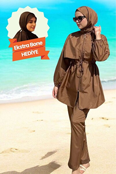 Besa Ψηφιακό μαγιό χιτζάμπ 3 τεμαχίων, μπλούζα, κάτω μέρος, σετ που δεν διαμαρκάει τις γραμμές του δέρματος και του σώματος