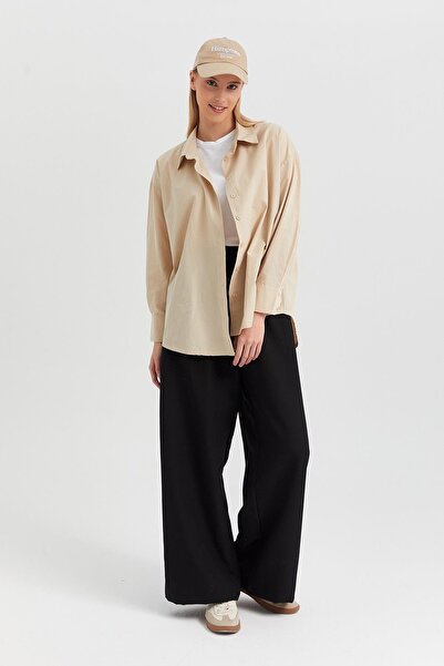 MARKALİSTE Βασικό πουκάμισο μπεζ