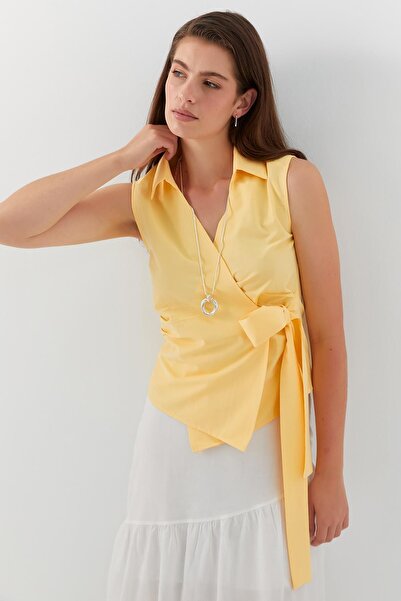 MARKALİSTE Plain Tie Shirt Yellow